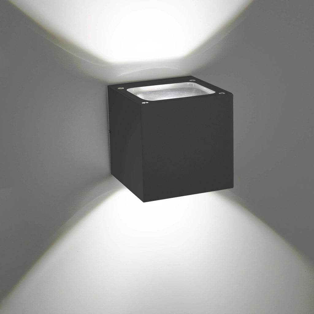 Sole Lampada da parete LED IP54 per esterni ed interni in alluminio pressofuso Grigio Scuro 2x10W 3000K design moderno compatto e versatile