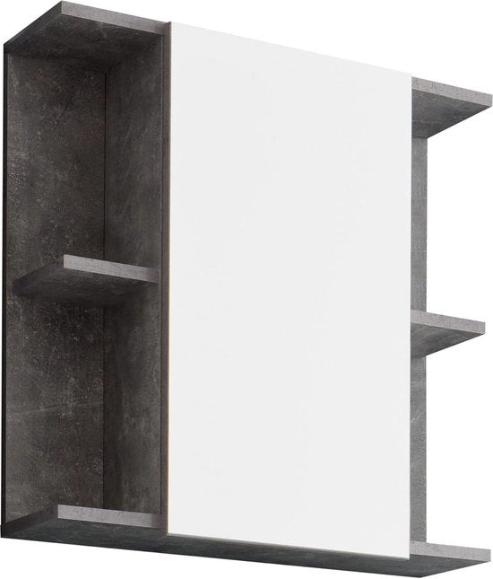 Specchio per bagno Nano - dimensioni 60 x 62 x 20 cm - pietra cementizia bianca - 184650534