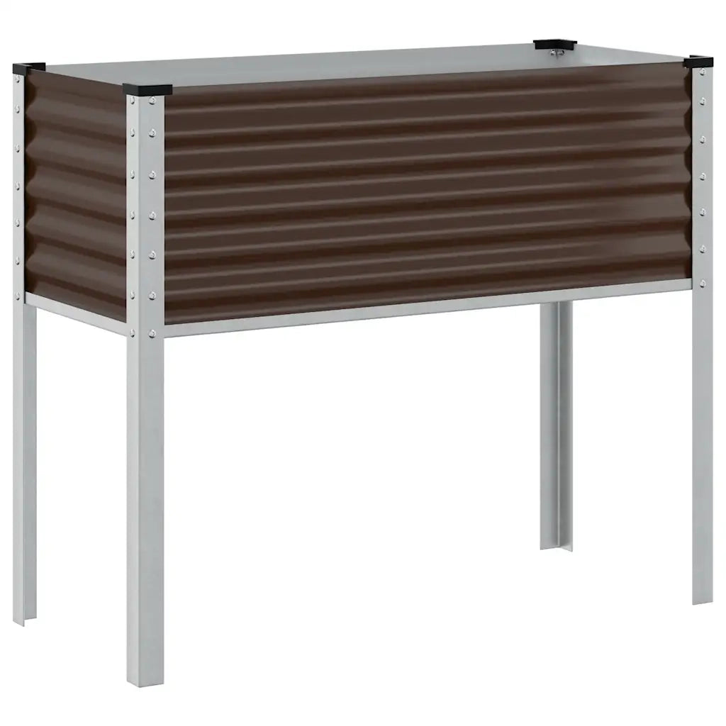 Fioriera da Giardino-Vaso da Esterno-Contenitore per Piante marrone 100x45x90 cm in acciaio