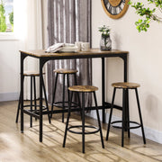 Set tavolo bar ULEVR 5 pezzi con 4 sgabelli, 110x50x89,5 cm, MDF e metallo marrone rustico