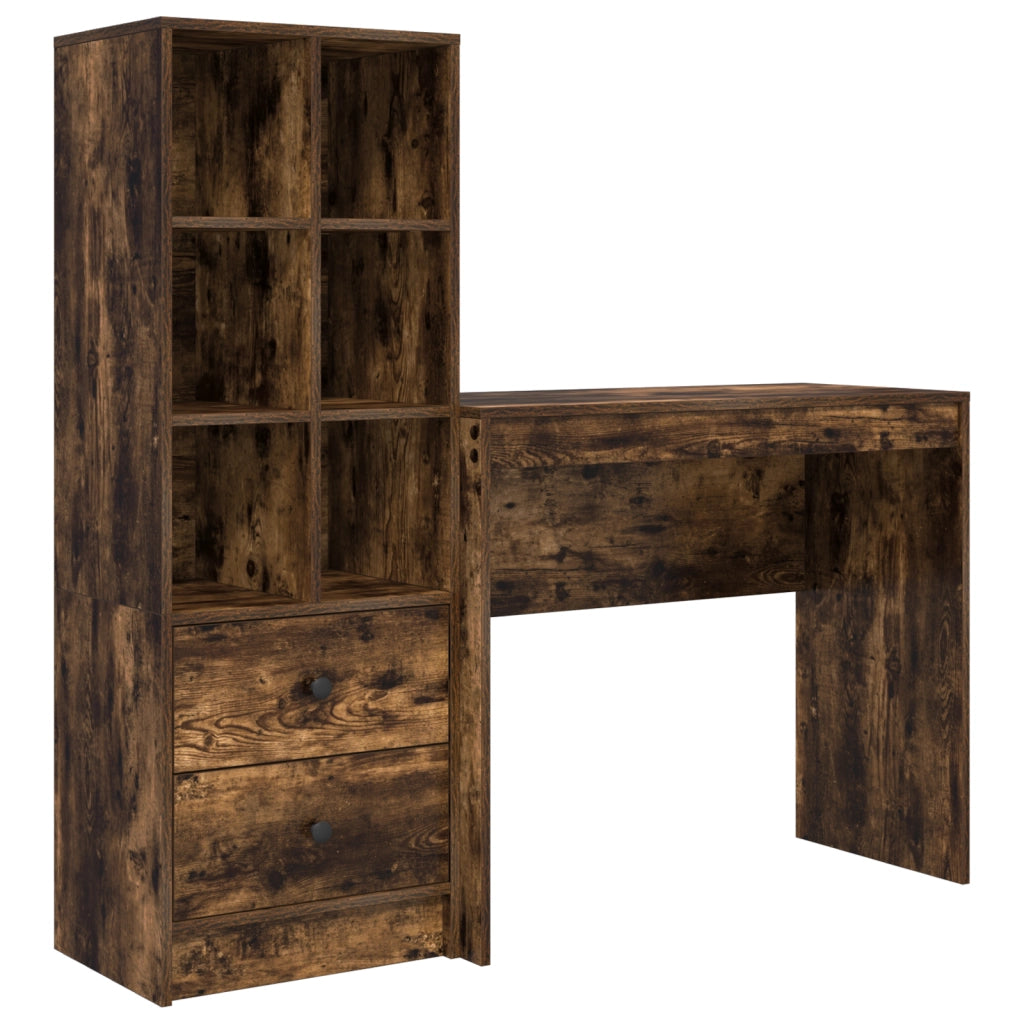 Scrivania con Stoccaggio Rovere Affumicato Legno Ingegnerizzato
