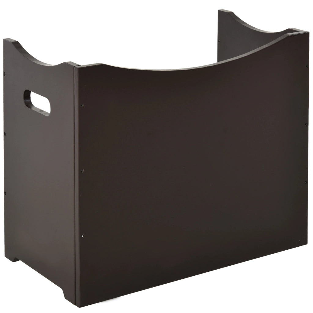 Mangiatoia rialzata regolabile in altezza con doppia ciotola in acciaio inox, MDF, colore caffè, 54x31,5x47 cm