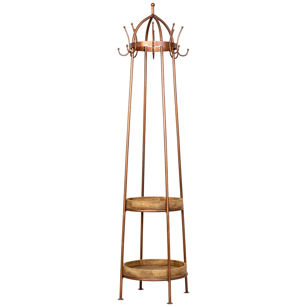 Appendiabiti in legno marrone e nero 50x50x186h cm