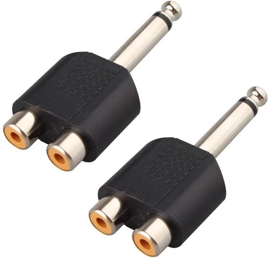 Adattatore Audio Splitter Stereo Jack a RCA Femmina - 2 pezzi, Jack Mono a 2 RCA Adattatore Audio Video