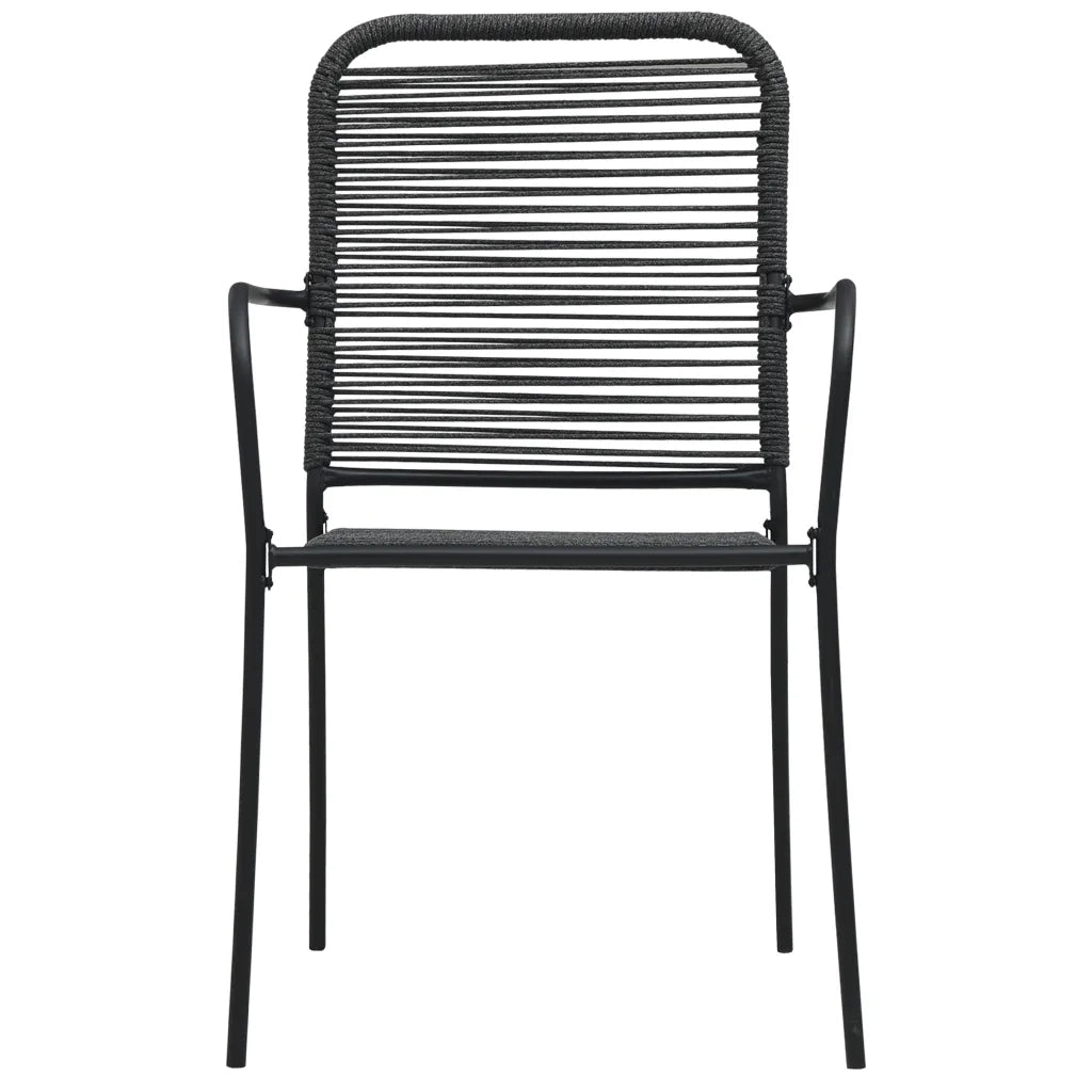 Set da Pranzo da Giardino 3 pz Nero in Vetro e Acciaio cod mxl 43605