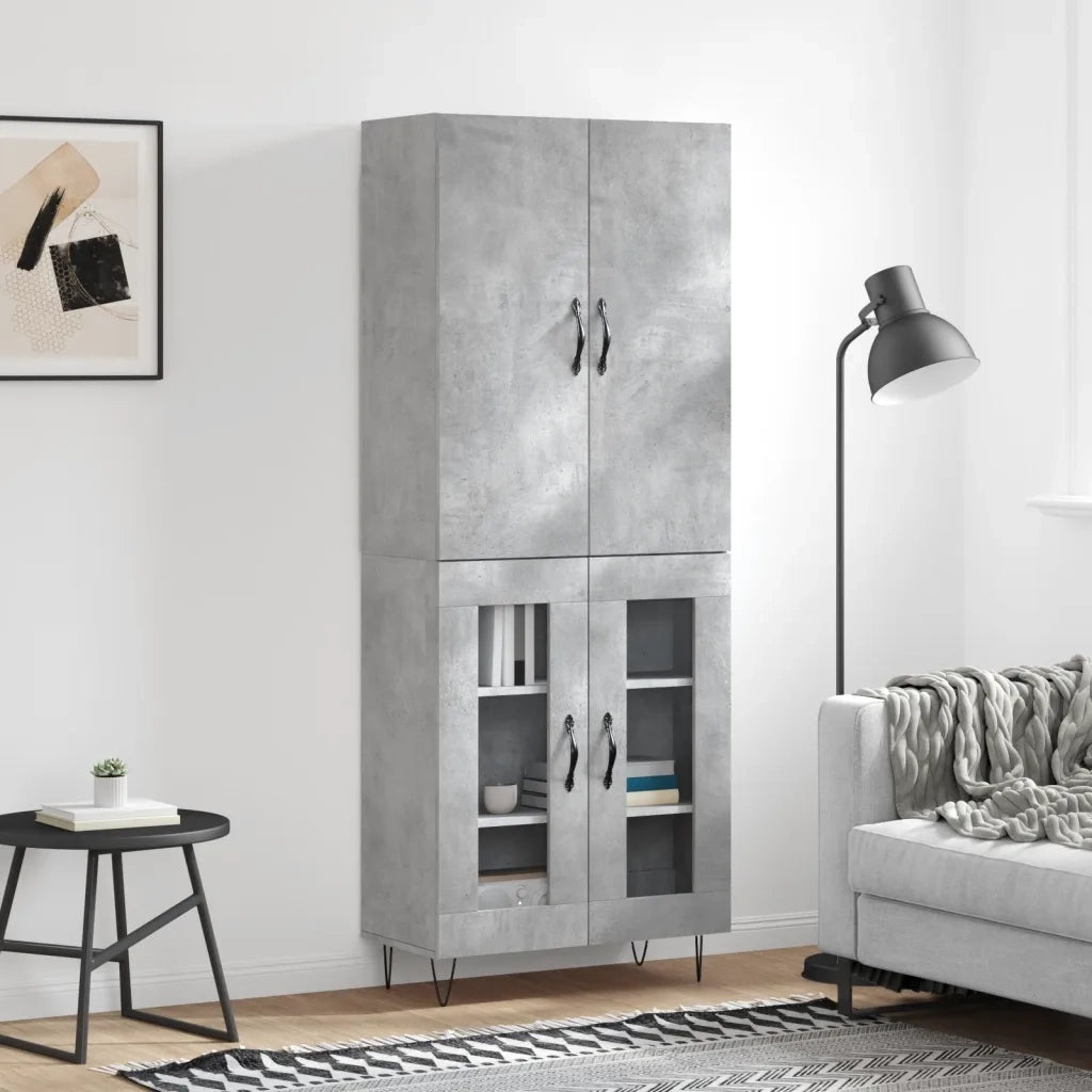Credenza Grigio Cemento 69,5x34x180 cm in Legno Multistratocod mxl 131387