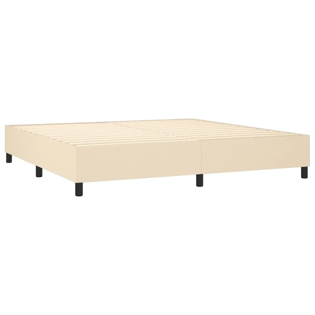 Giroletto a Molle con Materasso Crema 200x200 cm in Tessuto 3128314