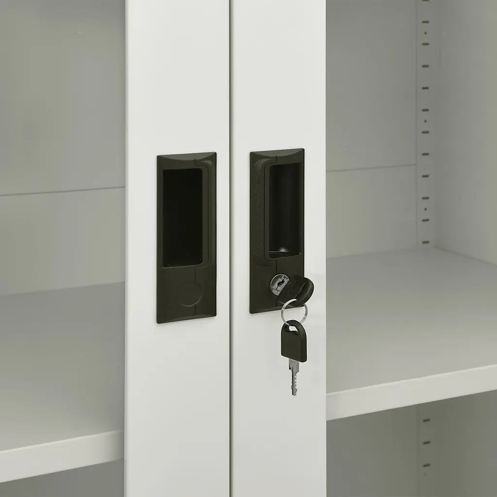 Armadio per Ufficio Grigio Chiaro 90x40x180 cm in Acciaio 335947