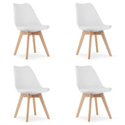 Sedie Valora RIKX bianche con cuscino e gambe in legno x4