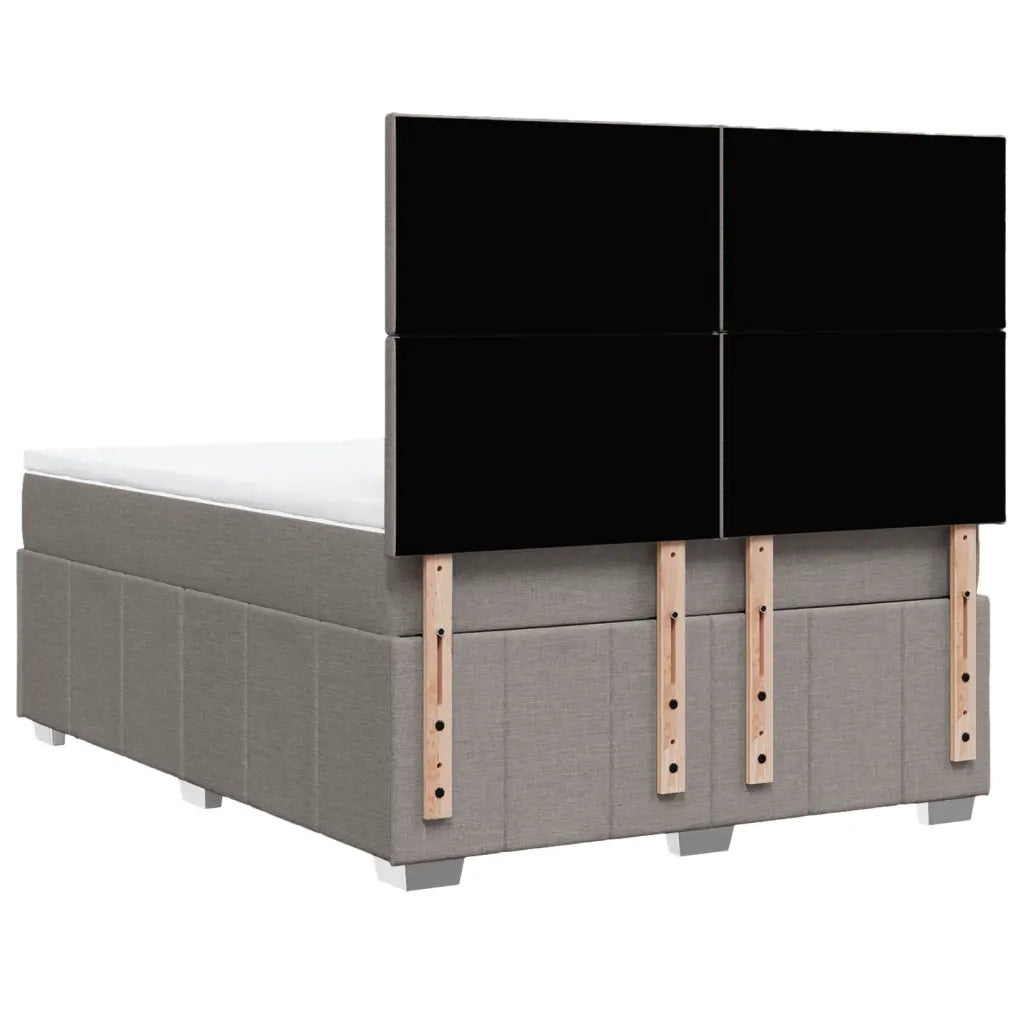 vidaXL Giroletto a Molle con Materasso Tortora 140x200 cm in Tessuto