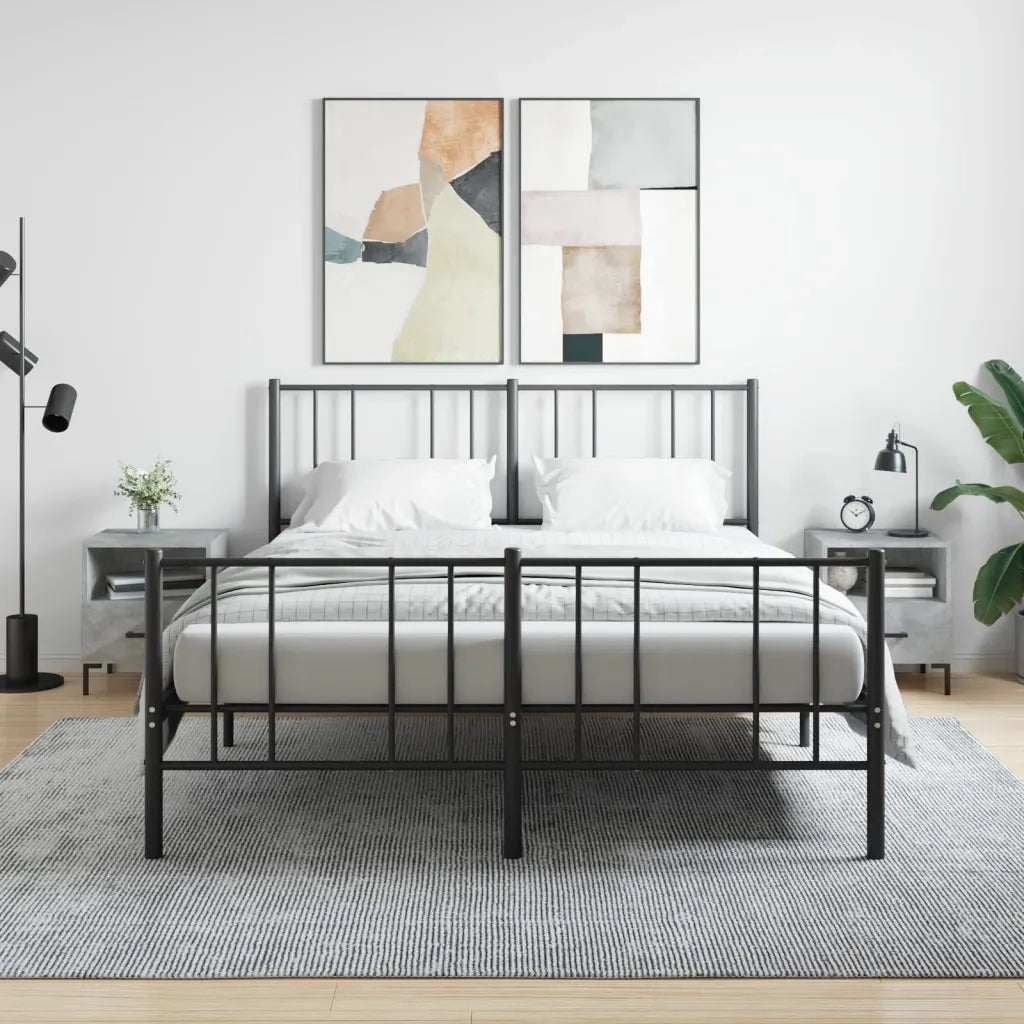 Set di 2 Comodini | Armadio da Notte | Mobiletto da notte Grigio Cemento 40x35x47,5 cm in Legno Multistrato