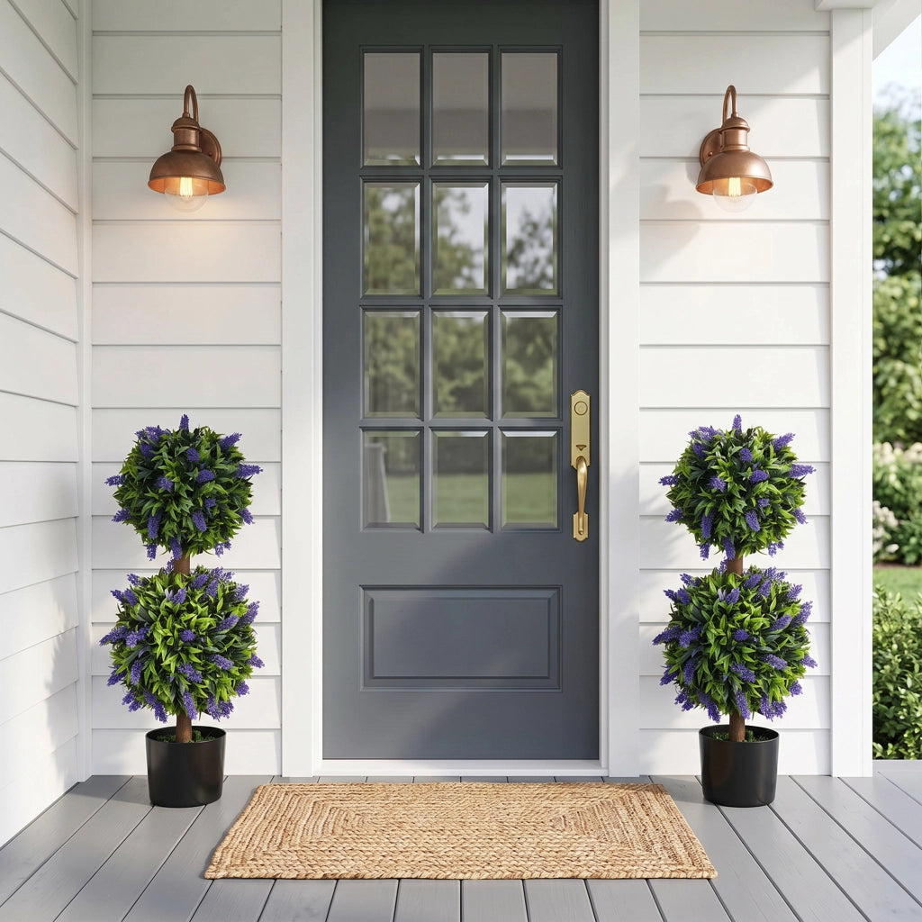 Set 2 Piante Artificiali con Vaso ¨C Xylo ¨C 70 cm Resistenti UV per Giardino e Interno