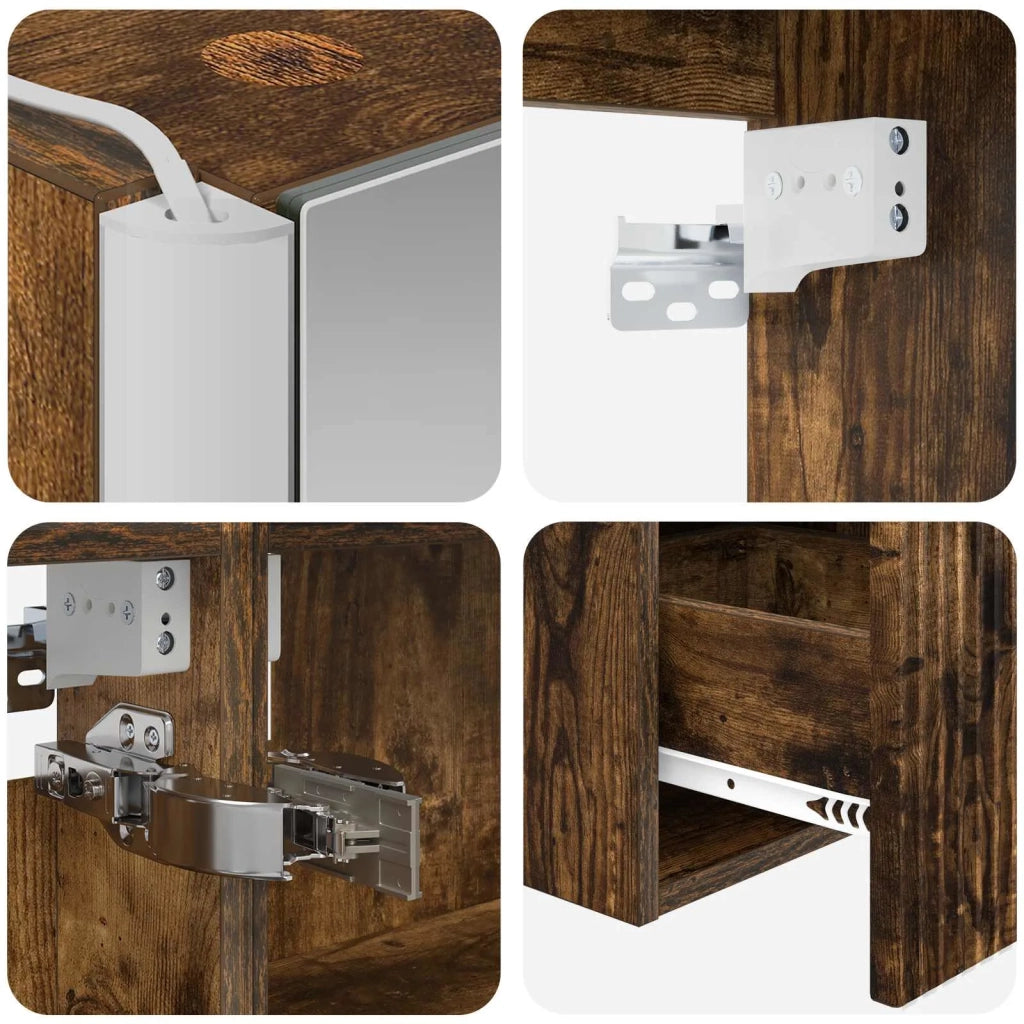 Set di Armadi da Bagno 5 pcs Rovere Fumo Legno ingegnerizzato 3406411