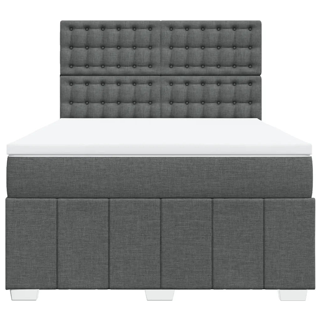Giroletto a Molle con Materasso Grigio Scuro 140x190 cm Tessuto