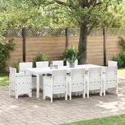 Set da Pranzo per Giardino 11 pcs Bianco Polipropilene