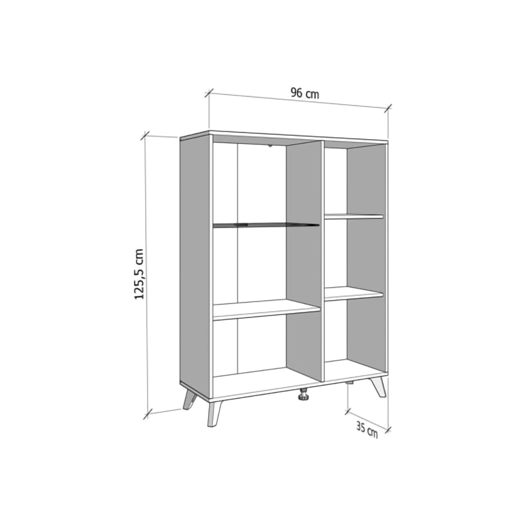Mobile Espositore Cetona, Vetrina 4 Ripiani, 96x35x125.5h cm Marrone Rovere Nodi