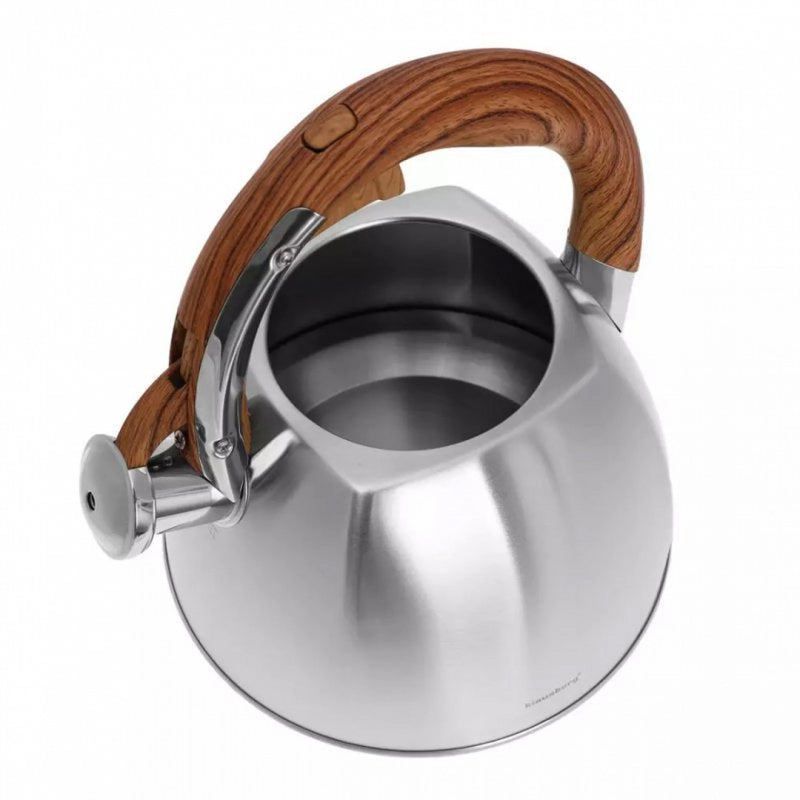 Klausberg KB-7193 Bollitore a fischio in acciaio inossidabile da 3 litri per tutti i fornelli