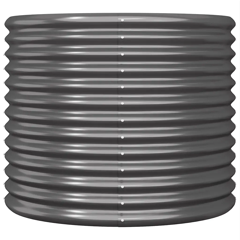 Vaso Giardino Acciaio Zincato 80x80x68 cm Antracite 318861