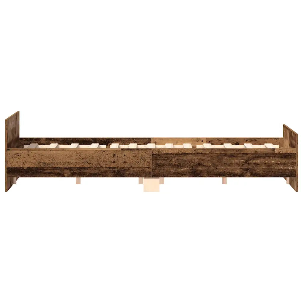 Letto matrimoniale | Letto per adulti | Giroletto senza Materasso Legno Antico 160x200 cm in Truciolato