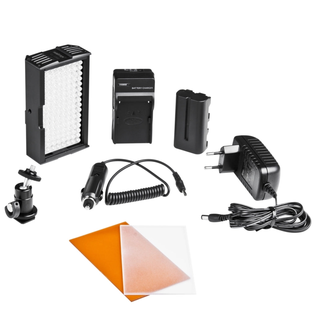 128 Daylight Luce LED video continua per fotocamera, illuminazione dimmerabile con batteria e diffusore, per streaming studio fotografico