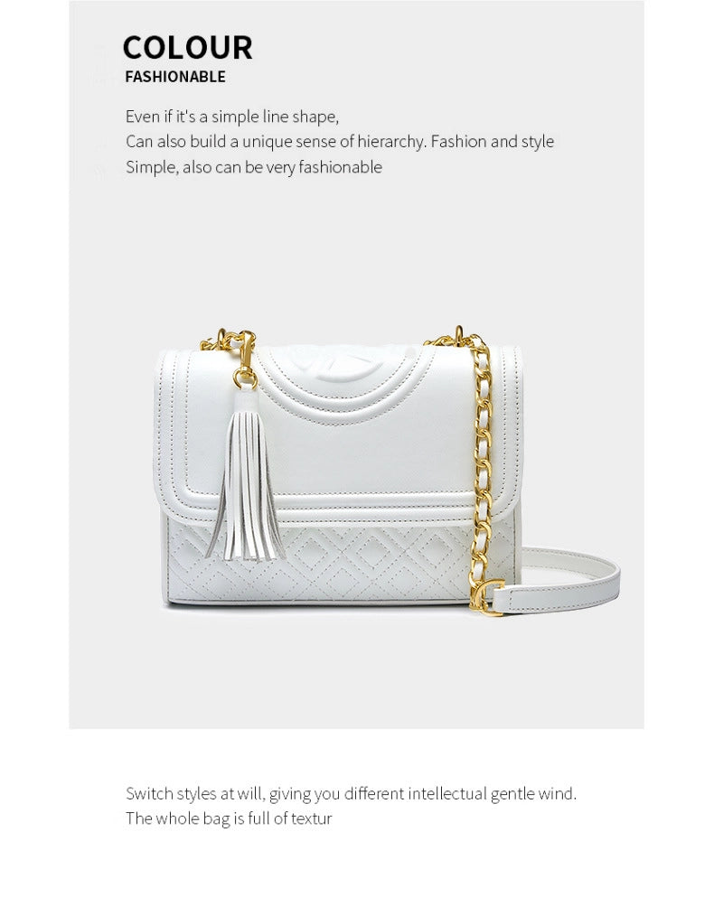 Borsa a mano media da donna in vera pelle, colore bianco.