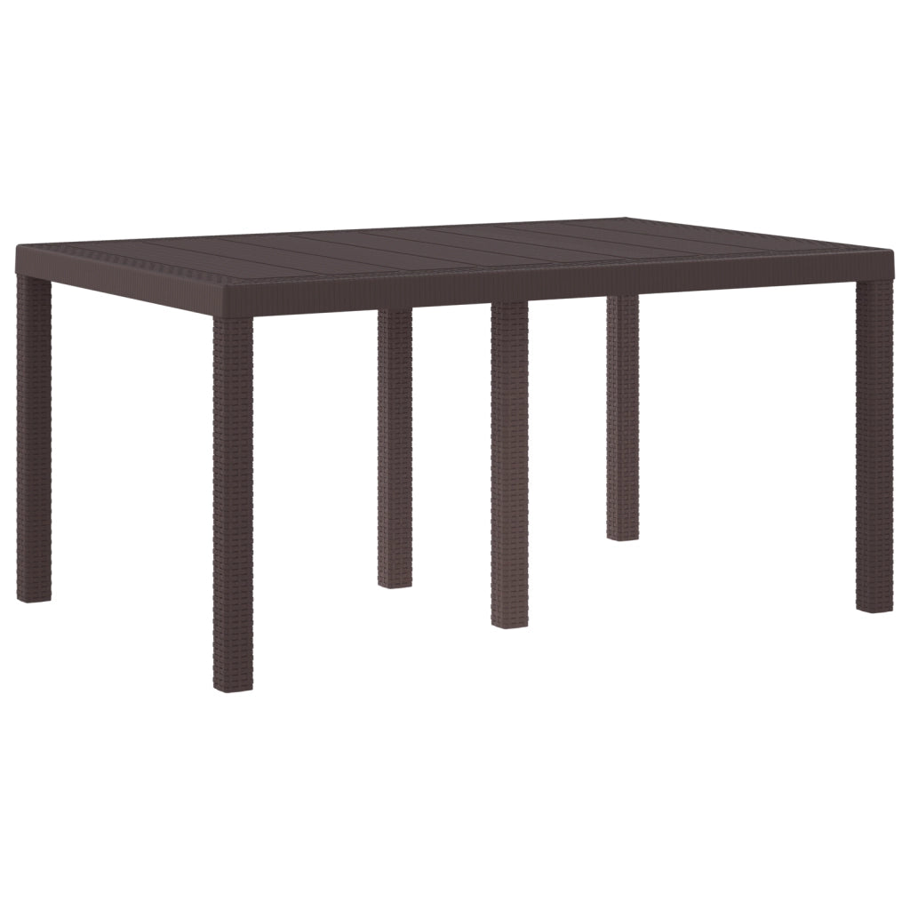 Set da Pranzo Giardino 7 Pezzi con Cuscini Marrone Polyrattan