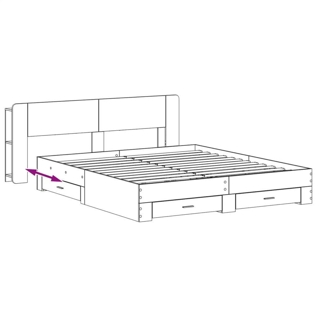 Telaio del letto con storage Sonoma grigio 200 x 200 cm 3433797