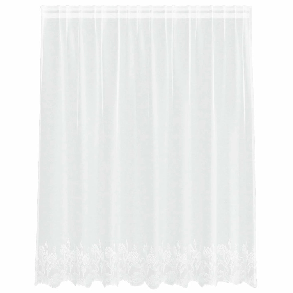 Tenda in Pizzo con tende Bianco 140 x 200 cm Poliestere 4107881
