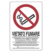 CARTELLO SEGNALETICA VIETATO FUMARE - LEGGE 11 NOVEMBRE 1975, N. 584  - EUROSIGNALS