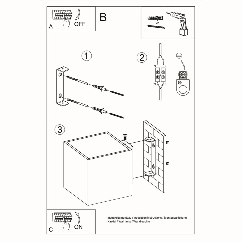 Applique TETRIS cemento grigio G9 1 luce Pure Lume PU.0487