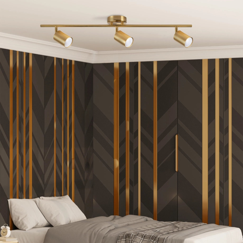 Plafoniera/Applique 3 faretti GU10 3x10W oro Polux