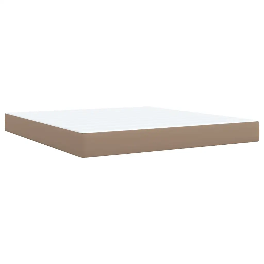 vidaXL Giroletto a Molle con Materasso Cappuccino 180x200cm Similpelle