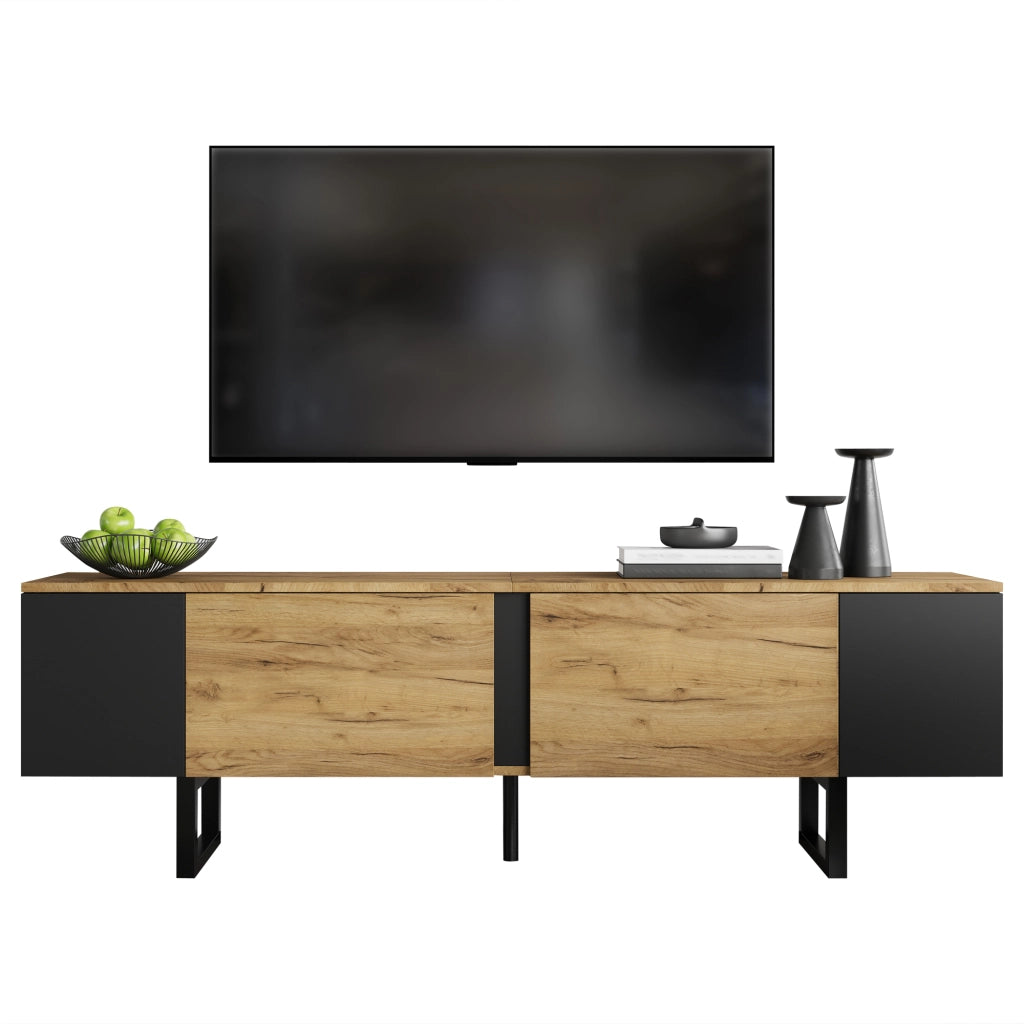 Mobile TV Lowboard ¨C MINIMAL ¨C Rovere/Bianco, 2 Ante, 180x40x55 cm