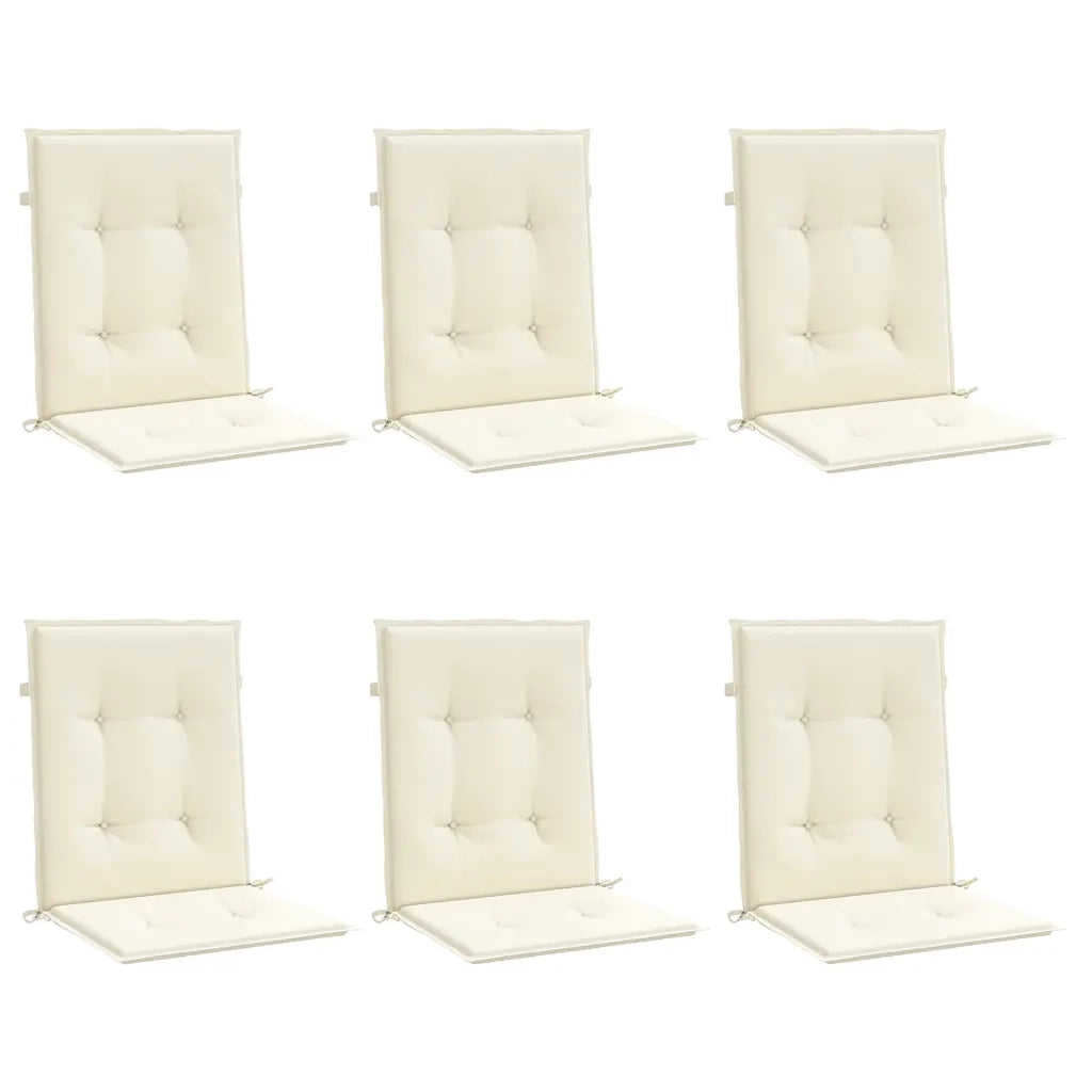 Cuscini per Sedia 6 pz Crema 100x50x3 cm in Tessuto Oxford