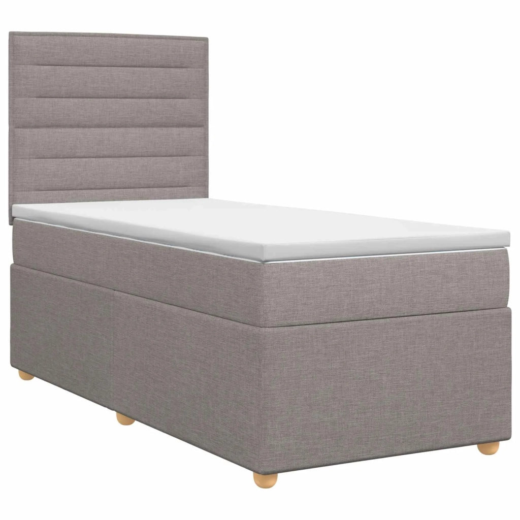Letto box spring con materasso Tortora 80 x 200 cm Tessuto 3453750
