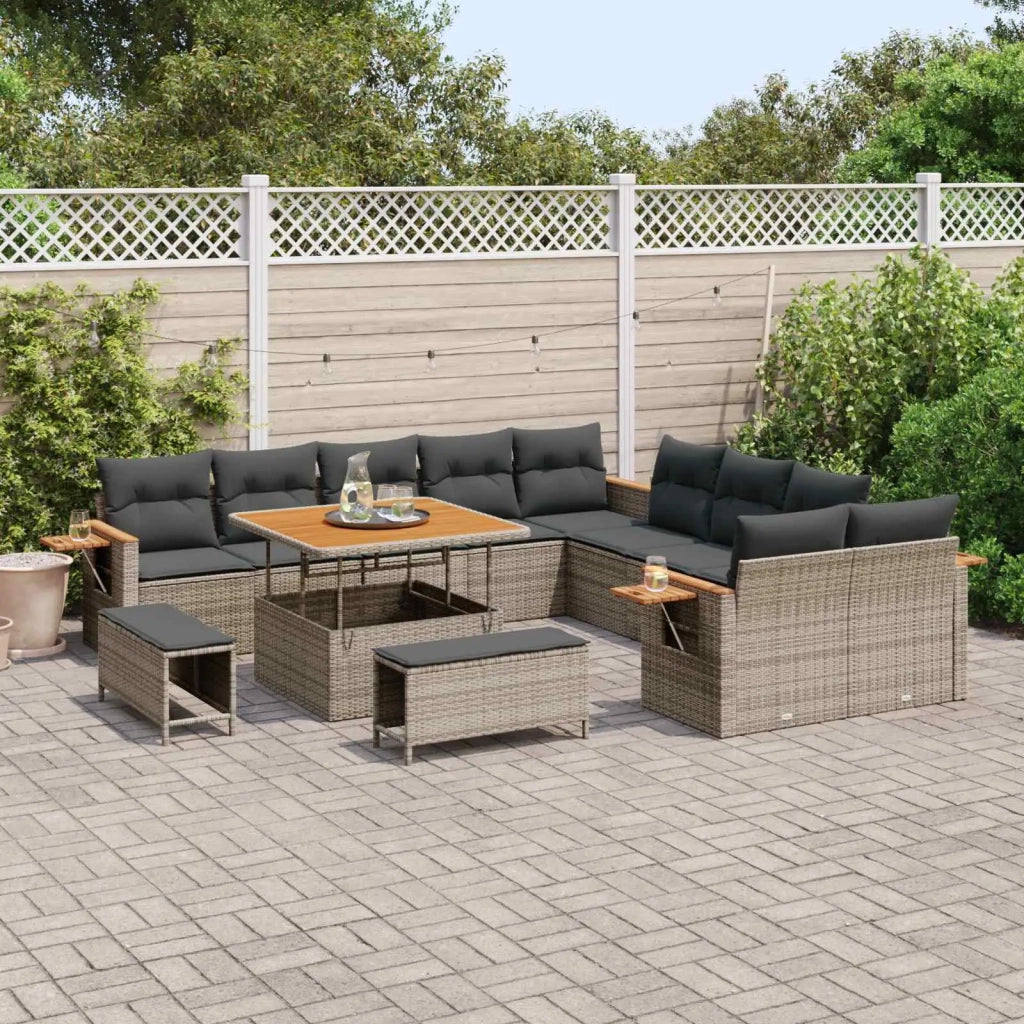 Set Divano da Giardino 13 pcs Grigio polyrattan 3363098