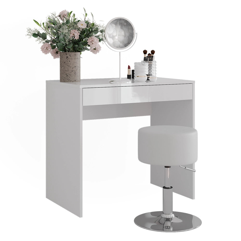 Vicco Tavolo da toeletta Bianco/bianco lucido 81.4 cm con sgabello
