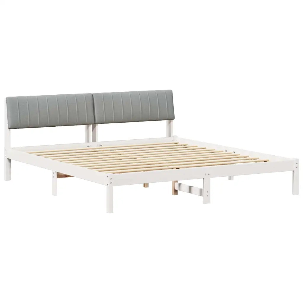 Struttura del letto-Giroletto-Rete del Letto Bianco e grigio chiaro 180 x 200 cm 778194