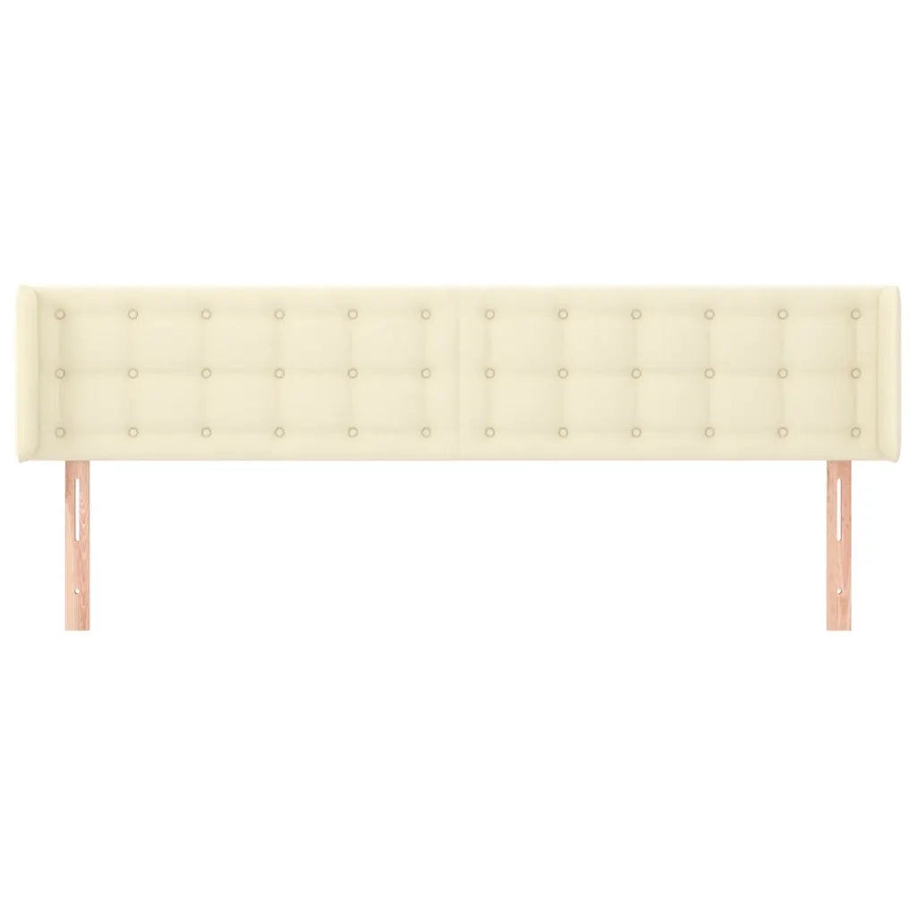 Testiera | Testata ad Orecchio Crema 163x16x78/88 cm in Similpelle