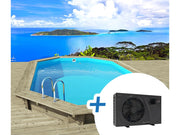 Piscina in legno " Havana " 7,57 x 4,07 x 1,44 m + Pompa di calore 6,1 kW