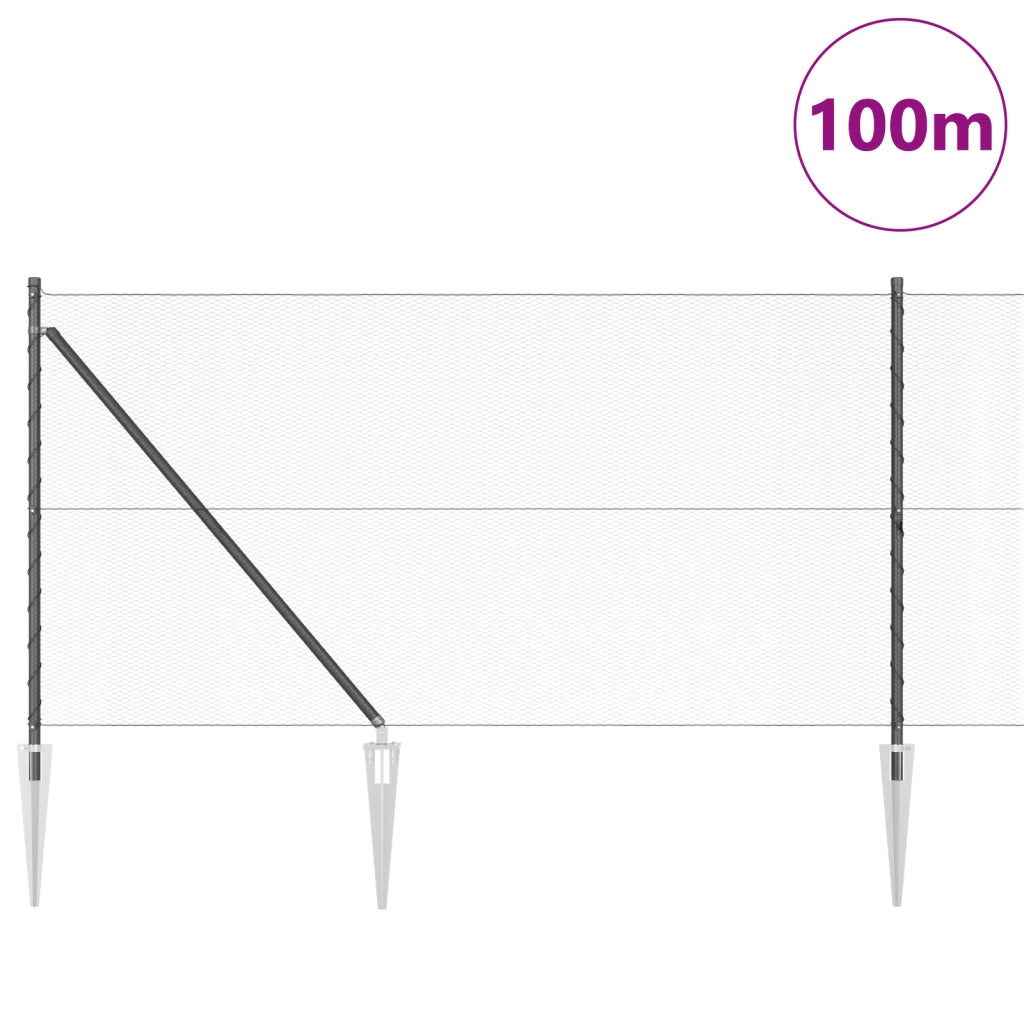 Recinzione esagonale  Grigio 1x100 m Acciaio