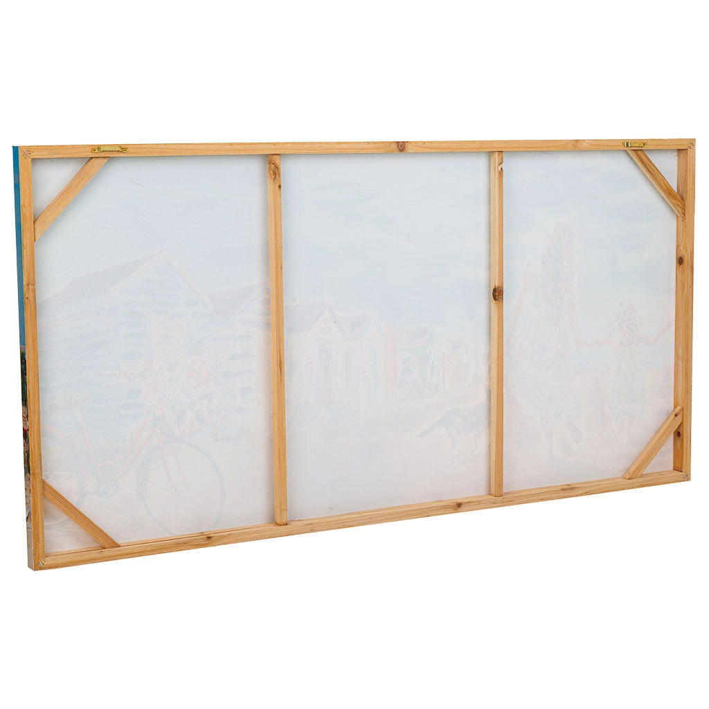 Quadro dipinto a mano con rilievo blu 60x120x3h