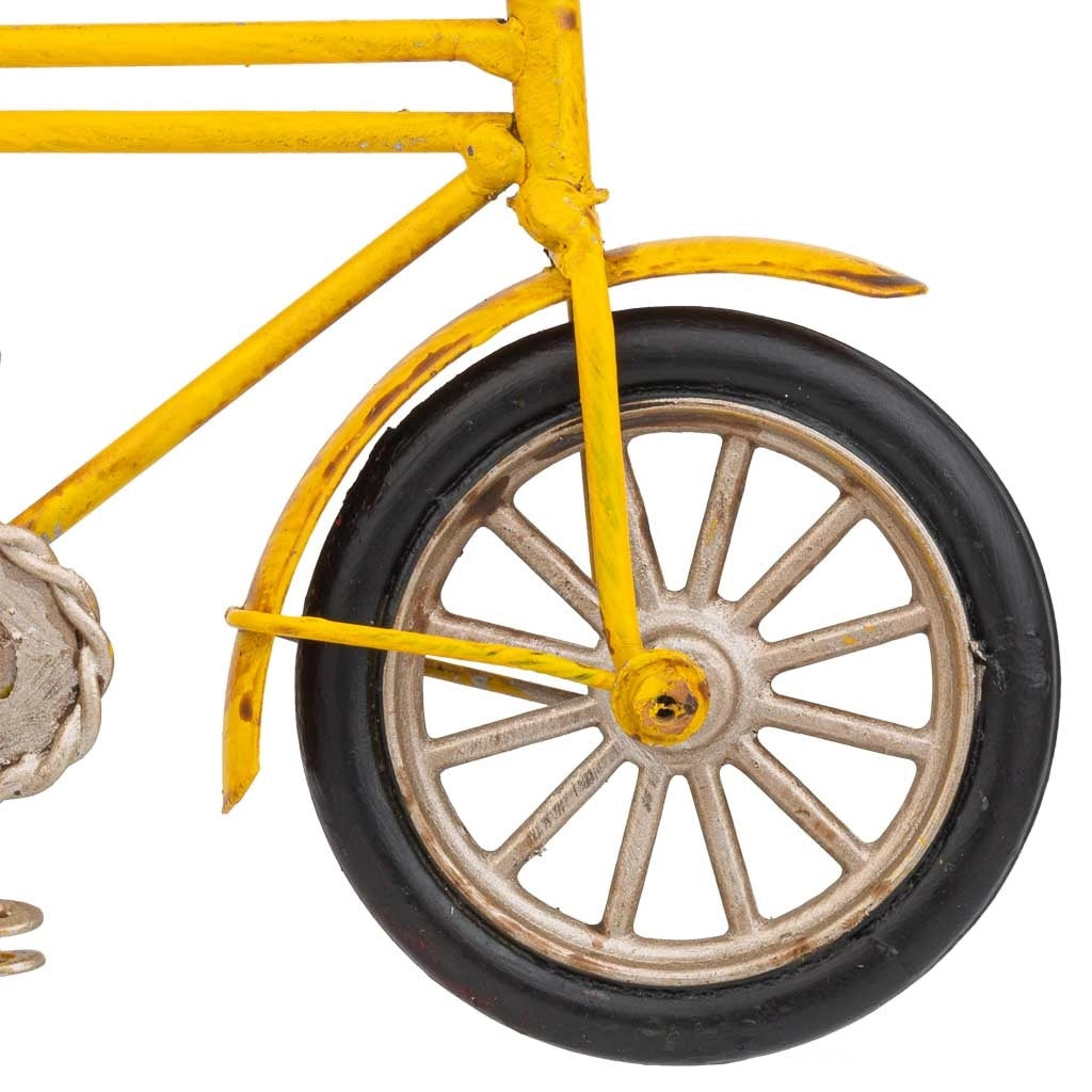 Bicicletta in metallo gialla 16,5x5x8,8h