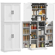 Armadio da cucina ¨C zephmum ¨C 4 porte, 10 ripiani, bianco, 60x35x162cm