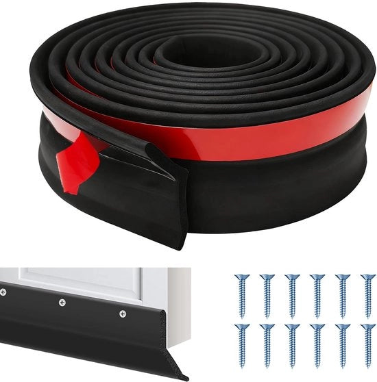 Afdichting per autoadesivo per porte di garage 3 m - Striscia autoadesiva - Materiale in gomma - Protezione contro vento/polvere/umidità - Montaggio facile - Resistente all'usura - Afdichtamento porta di garage