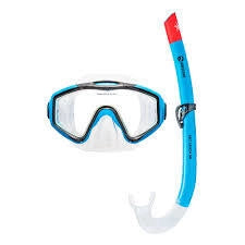 Maschera con boccaglio, Set Leuca Sr,Colore azzurro, Abysstar