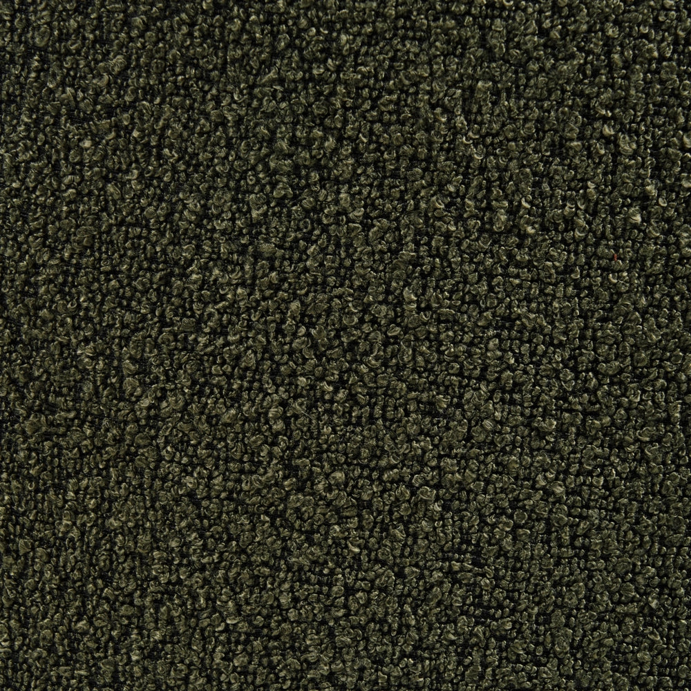 Sedia da pranzo girevole con schienale curvo in boucle verde stile scandinavo