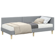 Letto singolo | Letto per adulti | Struttura Letto Angolare con Materasso 2 pcs Grigio chiaro