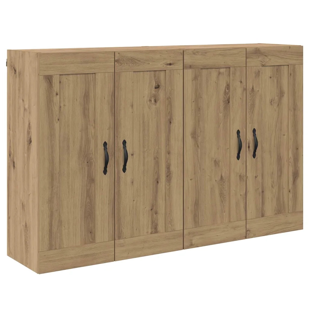 Armadietto a Muro | Mobile a muro 2 pz Rovere artigianale 69,5 x 34 x 90 cm