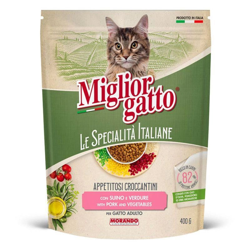 MIGLIOR GATTO ADULTO CROCCANTINI SUINO E VERDURE 400 G